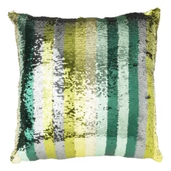 Kussen pailletten - groen - 45x45 cm