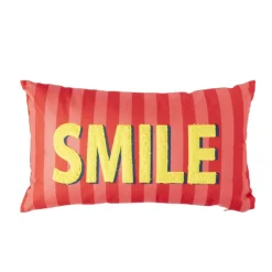 Kussen smile - roze/geel - 30x50 cm