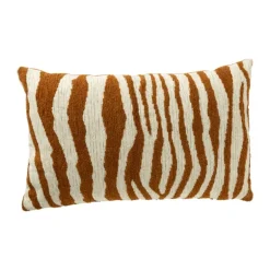 Kussen zebraprint - terra/wit - 30x50 cm