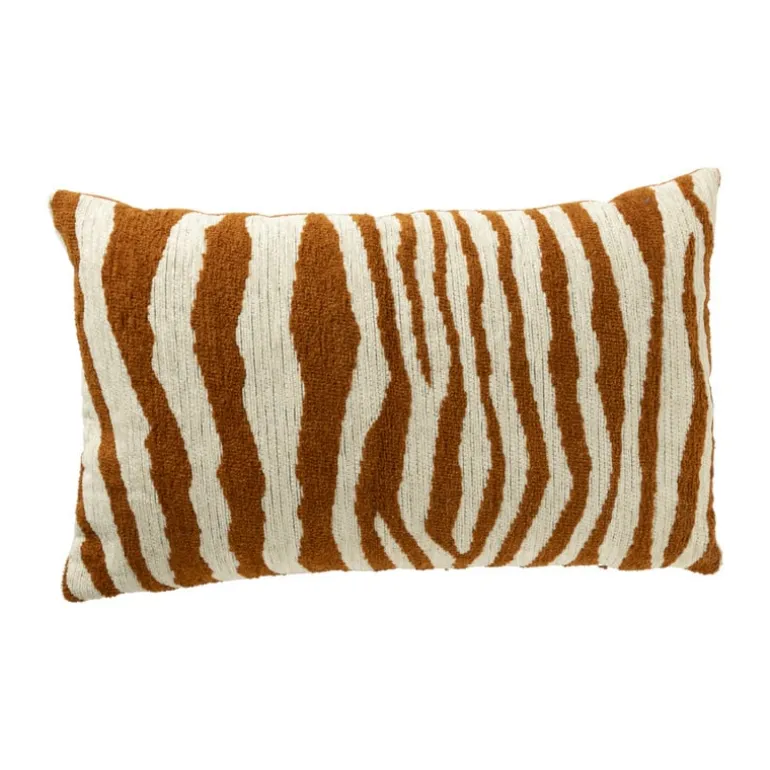 Kussen zebraprint - terra/wit - 30x50 cm