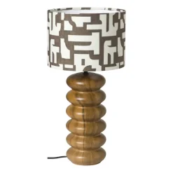 Lampenkap japandi groot - bruin/wit - ø24.5x17.5 cm