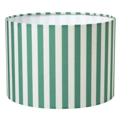 Lampenkap streep - groen/wit - ø24.5x17.5 cm