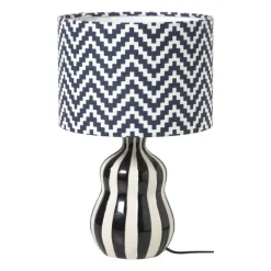 Lampenkap zigzag groot - zwart/wit - ø24.5x17.5 cm