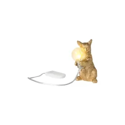 Lampje kat hoog - goudkleurig - 11x10x4.5 cm