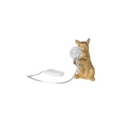 Lampje kat hoog - goudkleurig - 11x10x4.5 cm