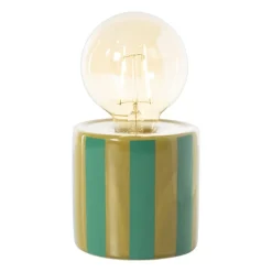 Lampje streep Bouchra - olijfgroen / groen -ø9x17 cm