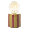 Lampje streep Susanna - groen/bordeauxrood - ø9x17 cm