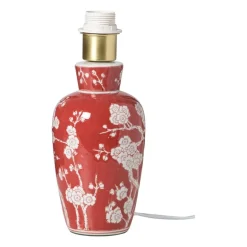 Lampvoet bloemen - rood -ø22x30.5 cm