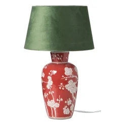 Lampvoet bloemen - rood -ø22x30.5 cm