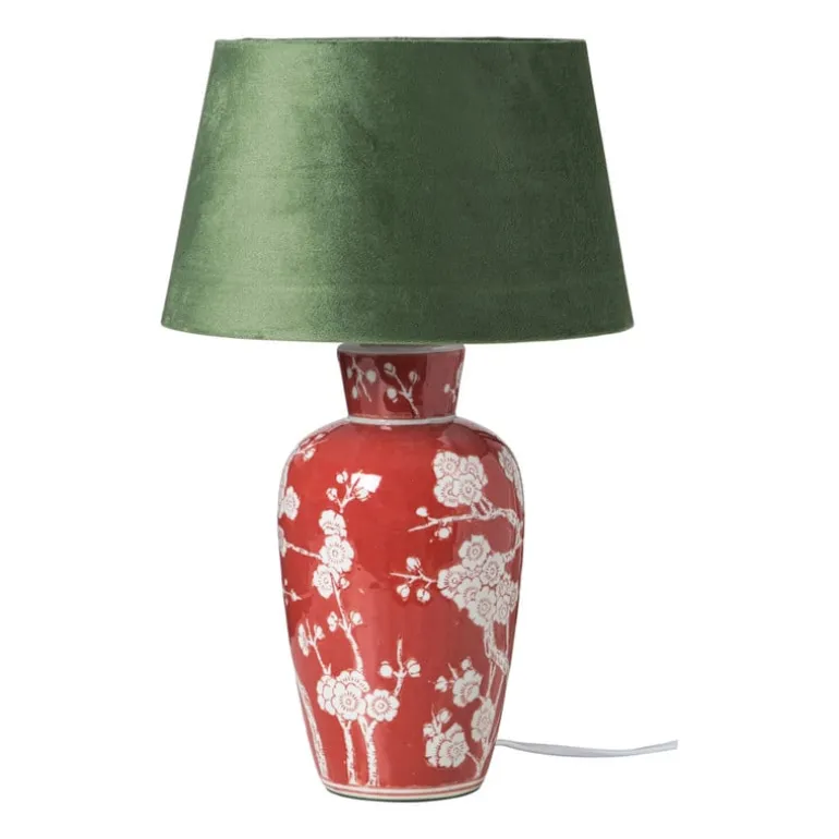 Lampvoet bloemen - rood -ø22x30.5 cm