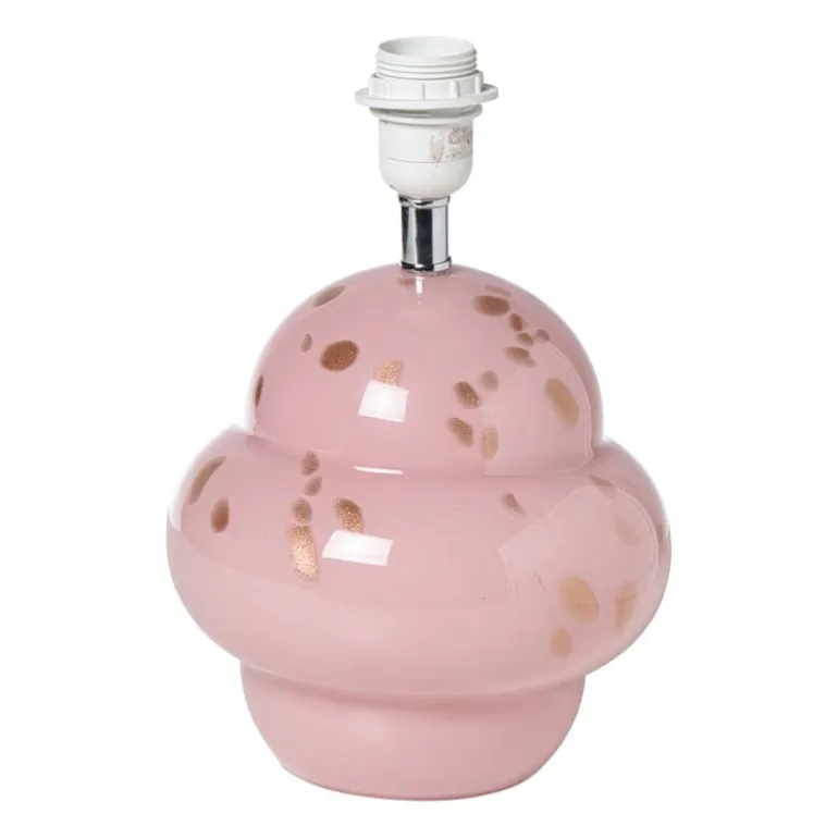 Lampvoet bobbel - roze/goud - ø21x30 cm