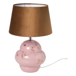 Lampvoet bobbel - roze/goud - ø21x30 cm