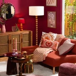 Lampvoet bollen hoog - bruin - ø25x130 cm