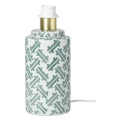 Lampvoet keramiek - wit/groen - ø12x22 cm