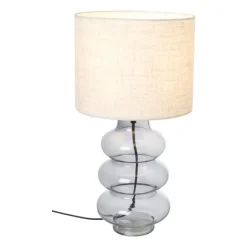 Lampvoet ribbel - grijs - ø14.5x31.5 cm