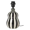 Lampvoet streepjes - zwart/wit - ø13.7x20 cm