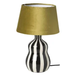 Lampvoet streepjes - zwart/wit - ø13.7x20 cm