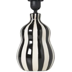 Lampvoet streepjes - zwart/wit - ø13.7x20 cm