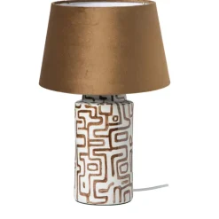 Lampvoet zigzag - beige/bruin - ø22x30.5 cm