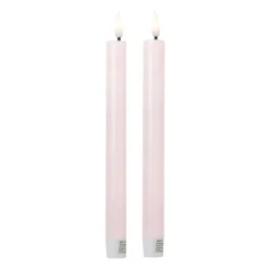 LED dinerkaarsen - roze - set van 2 - ø2.2x24.5 cm
