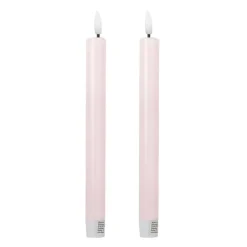 LED dinerkaarsen - roze - set van 2 - ø2.2x24.5 cm