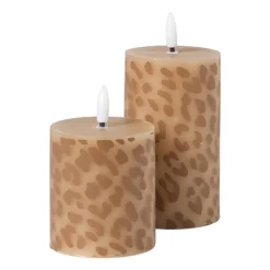 LED kaars animal groot - bruin/zwart - ø7x12 cm