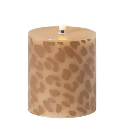 LED kaars animal klein - bruin/zwart - ø7x8 cm