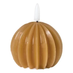 LED kaars bol - bruin - ø7.5x6 cm