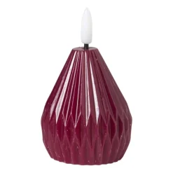 LED kaars peer - bordeauxrood - ø6.5x8 cm