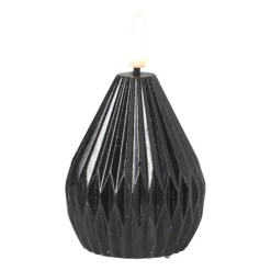 LED kaars peer - zwart - ø6.5x8 cm