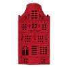 LED kersthuisje vilt - rood - 11.3x5.8x4.3 cm