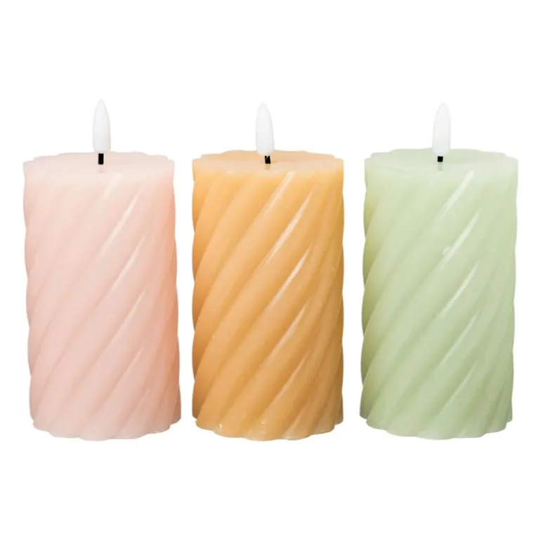 LED stompkaars groot twist - taupe - ø7x12 cm