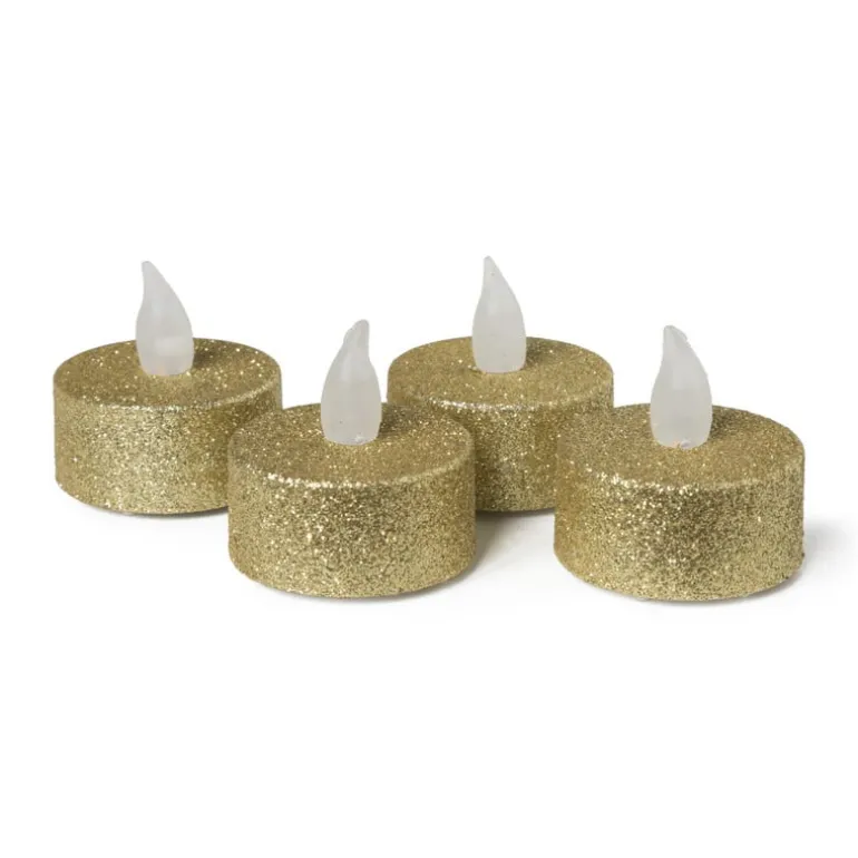 LED waxinelichten - goud - set van 4