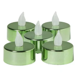 LED waxinelichten - groen - set van 5