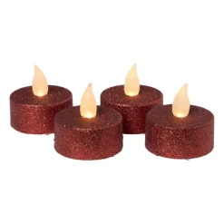 LED waxinelichten - rood - set van 4