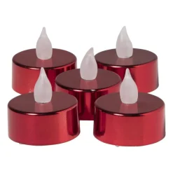 LED waxinelichten - rood - set van 5