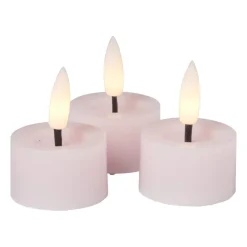 LED waxinelichten - roze - set van 3