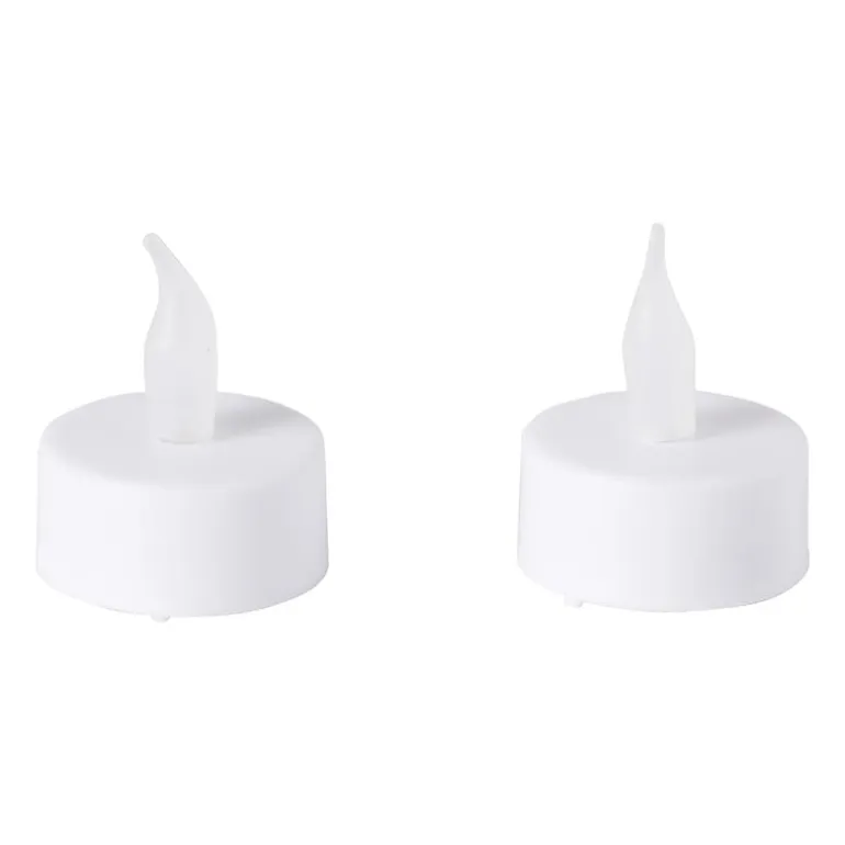 LED waxinelichten - wit - set van 2 - 12x4x10 cm