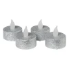 LED waxinelichten - zilver - set van 4