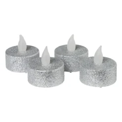 LED waxinelichten - zilver - set van 4