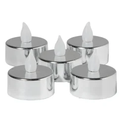 LED waxinelichten - zilver - set van 5