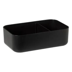 Lunchbox met elastiek - zwart - 6.8x19x12 cm