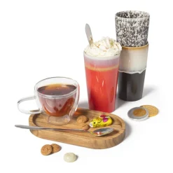 Macchiato mok Roots - zwart/wit - 275 ml