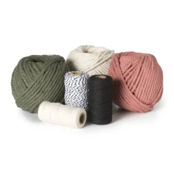 Macrame koord - zwart - 2mm