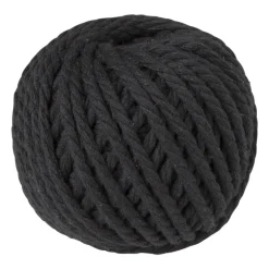 Macrame touw - zwart - 40 meter