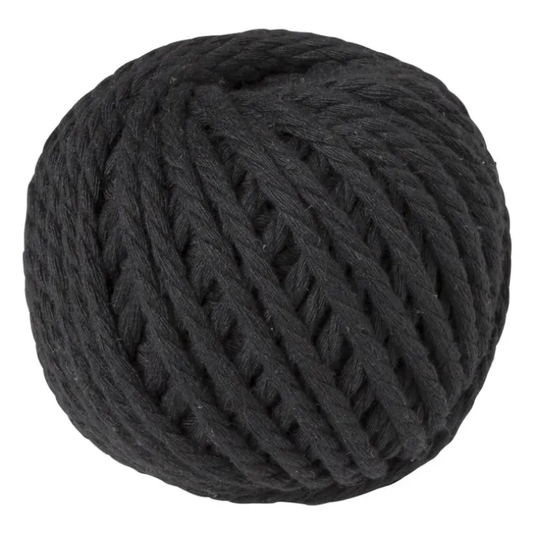 Macrame touw - zwart - 40 meter