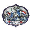 Magneet holland windmolen - delfts blauw - 10x1x9 cm