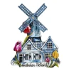 Magneet molen - blauw - 8x1x10 cm