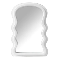 Make-up spiegeltje wave - wit - 26x17.7x2.7 cm