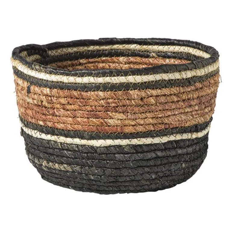 Mand gestreept - bruin/rood - ø23x15 cm